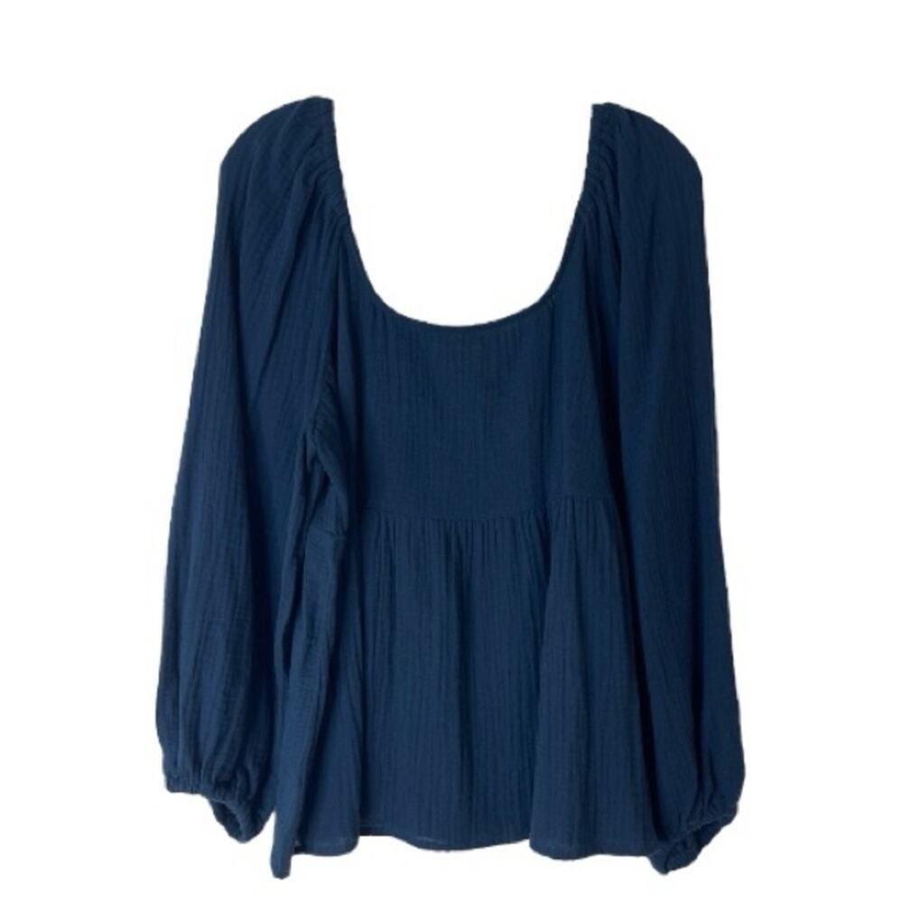 Universal Thread blue cottagecore preppy boho scoop neck top medium